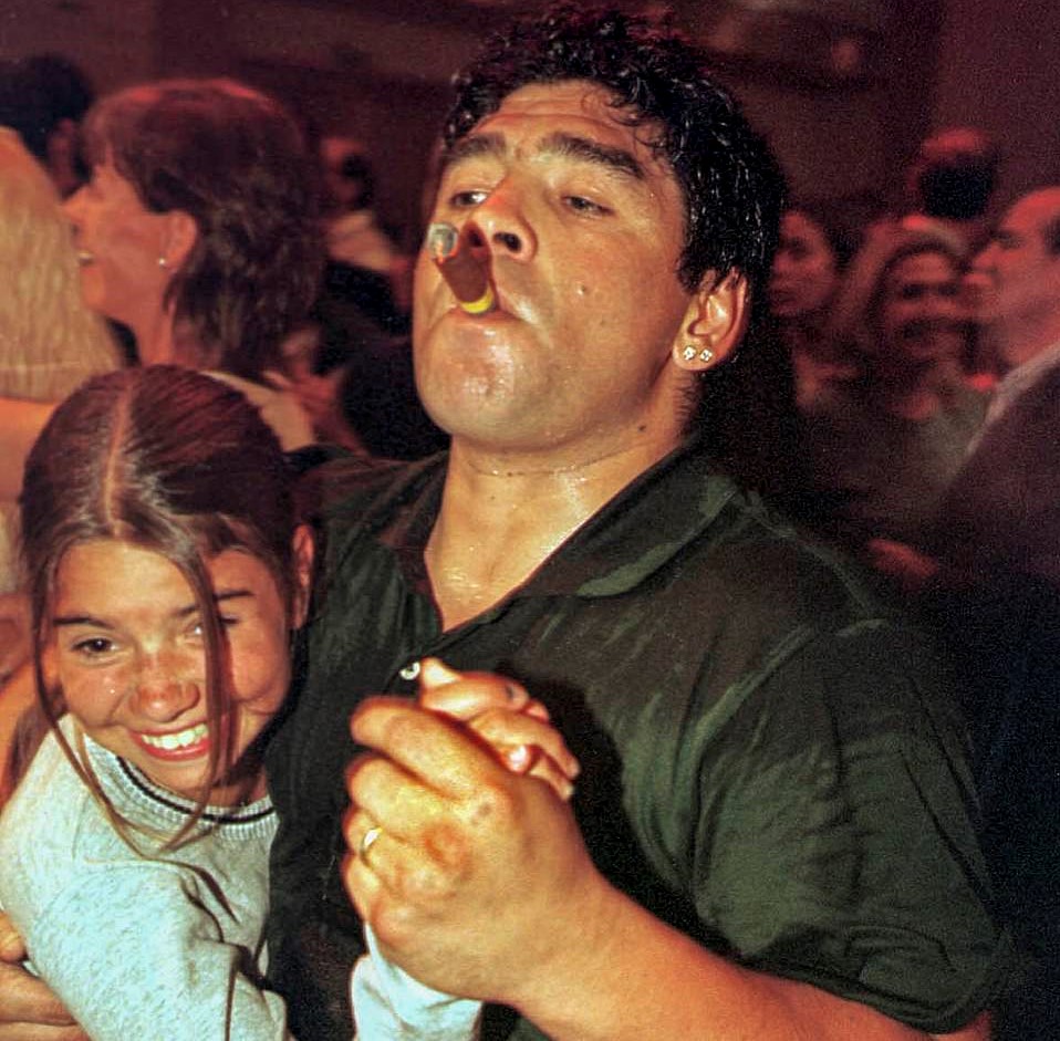 Diego Maradona and his daughter