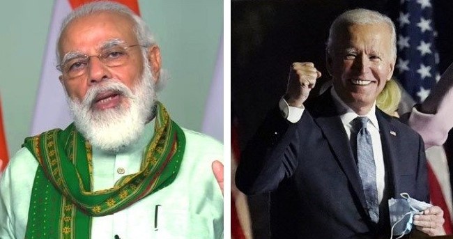 Modi and Joe Biden on phone call